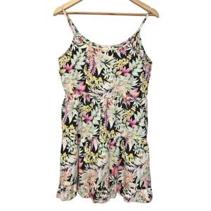 Dress Womens Small Shift Ruffle Hemline Floral Spaghetti Strap